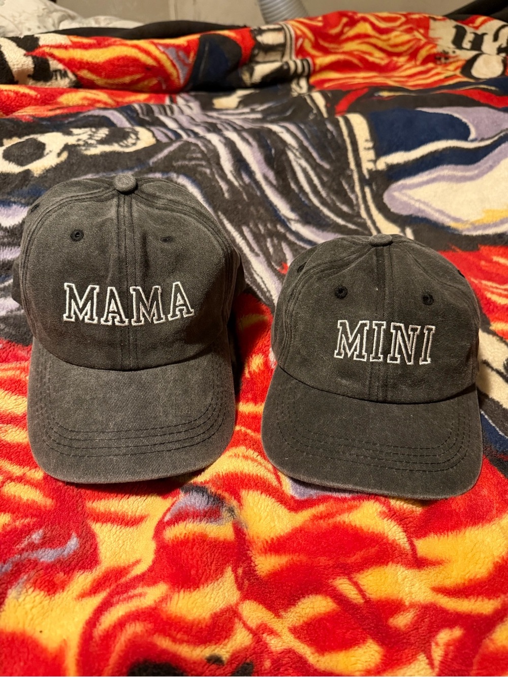 Mama & Mini Matching Black Baseball Caps